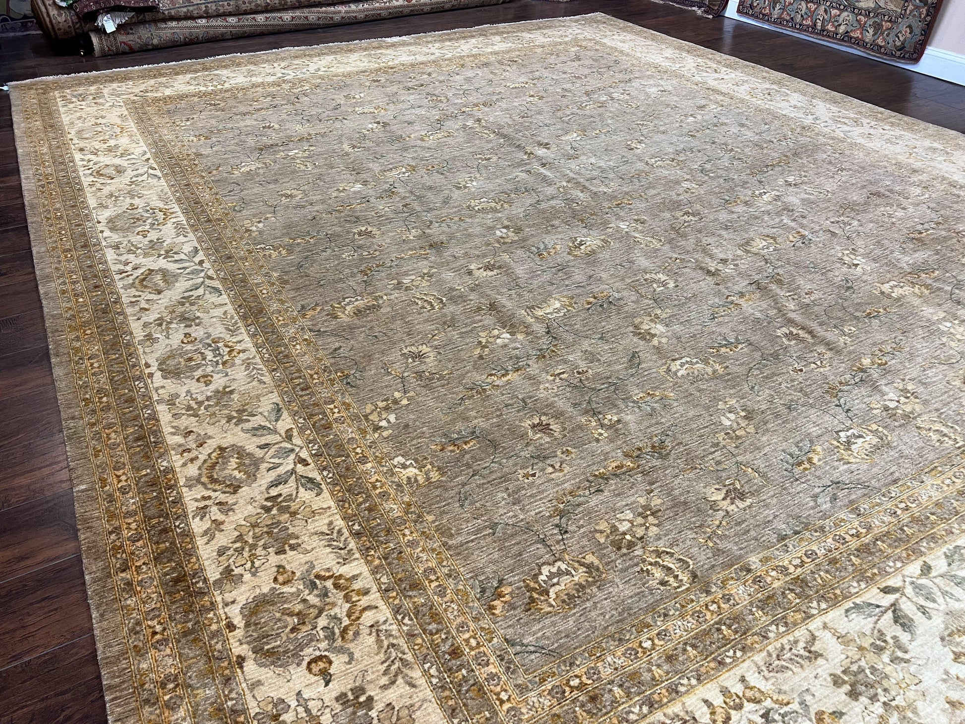 Pak Persian Rug 12x15, Wool Hand Knotted Oriental Floral Carpet, Signed by Master Weaver, 12x15 Large Palace Size Rug - Nuvé
