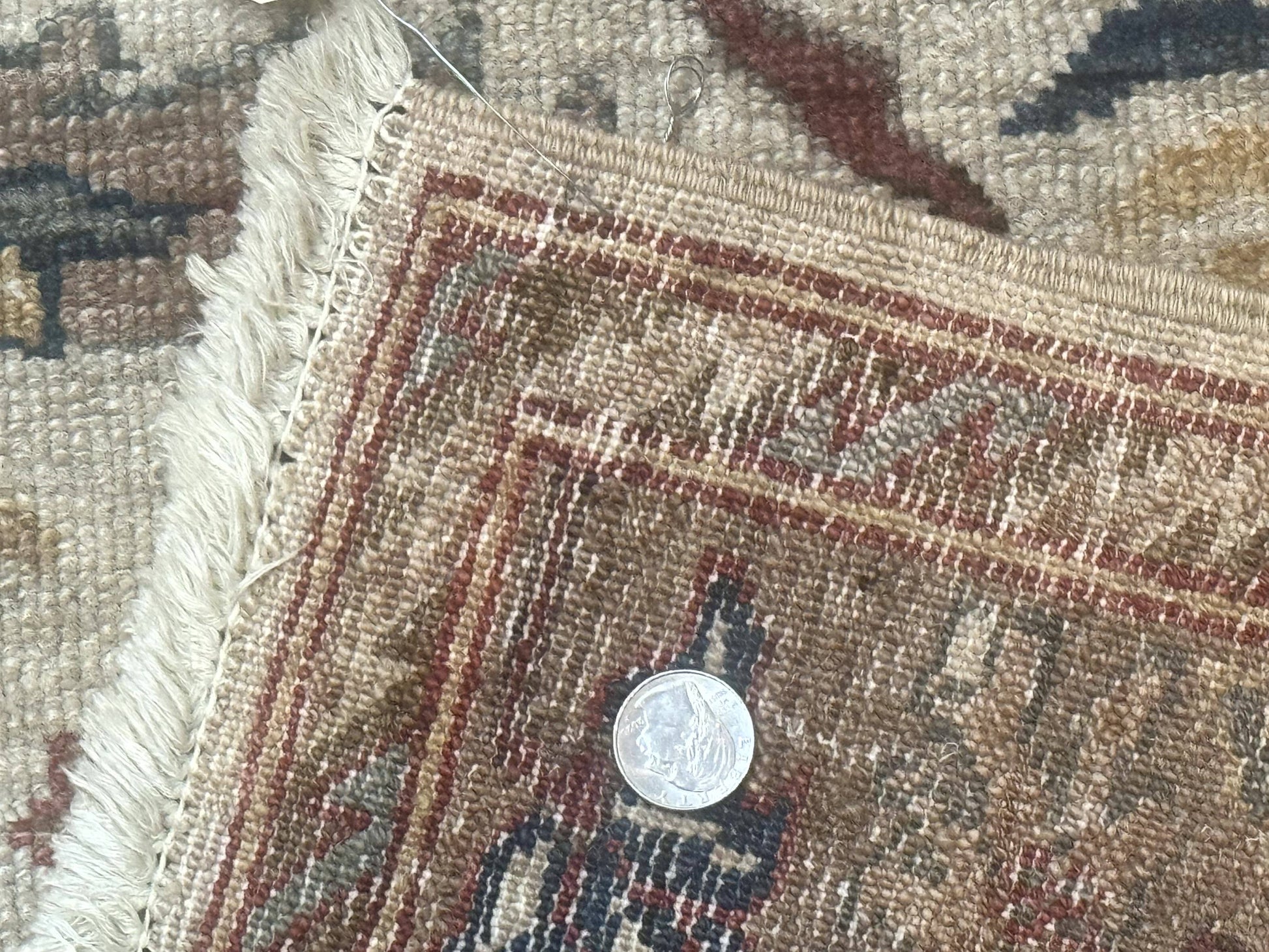 Egyptian Rug 9x12, Mahal Sultanabad Carpet, Handmade Wool Rug, Oatmeal Color - Nuvé