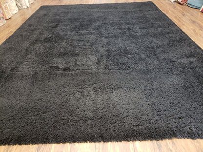 Black Shag Rug 8x10, Savafieh Milan Fluffy Black Carpet, Room Sized Shag Rug, Modern Contemporary Rug, Soft Living Room Rug, Bedroom Rug - Nuvé