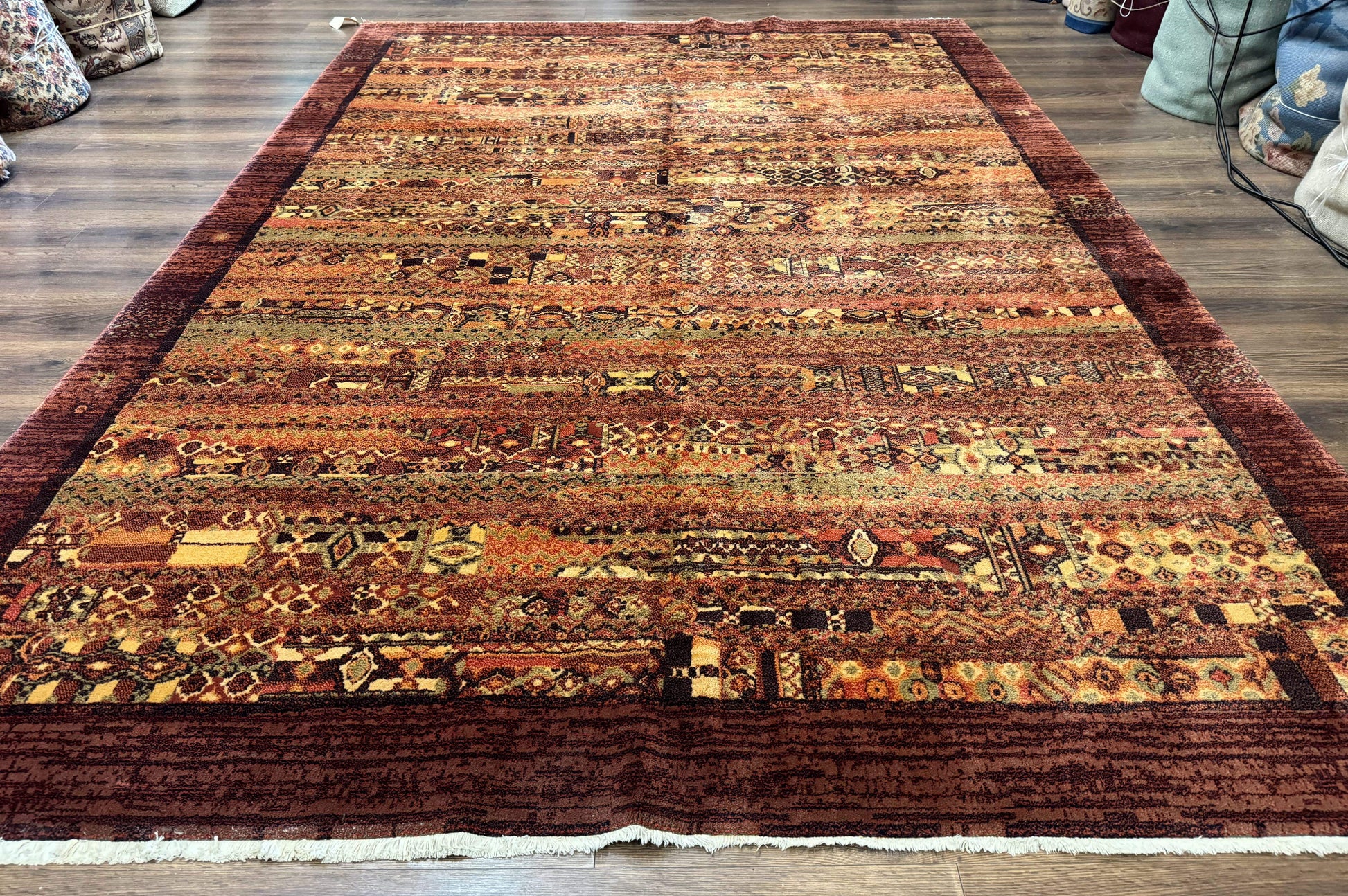 Couristan Rug 8x11 Brown Contemporary Wool Belgium Power Loomed Carpet - Nuvé