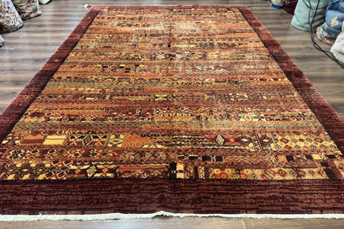 Couristan Rug 8x11 Brown Contemporary Wool Belgium Power Loomed Carpet - Nuvé