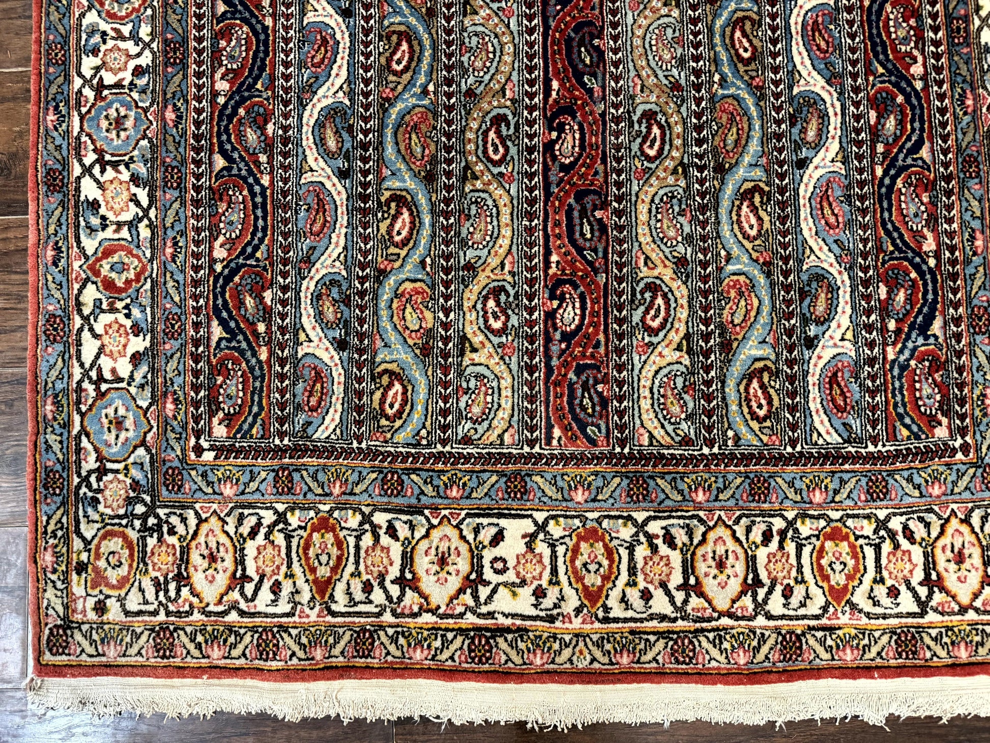 Persian Qum Rug 4x7, Striped Paisley Boteh Design - Nuvé