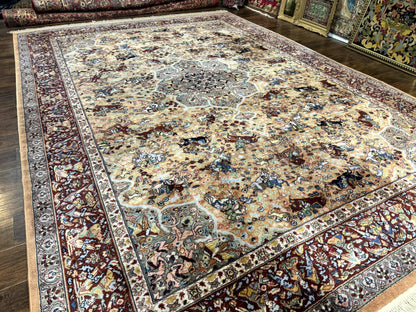 Karastan Rug 10x14 - Persian Hunting  #723 - Wool Pile, Vintage - Nuvé