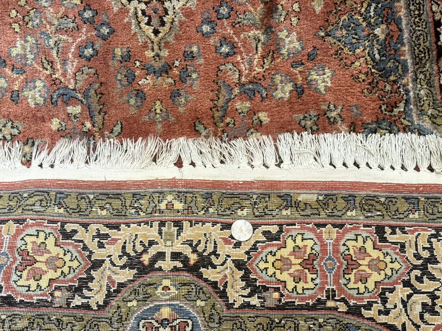 Indian Kashmiri Silk Rug 3x5, Fine 260 KPSI, Hand Knotted