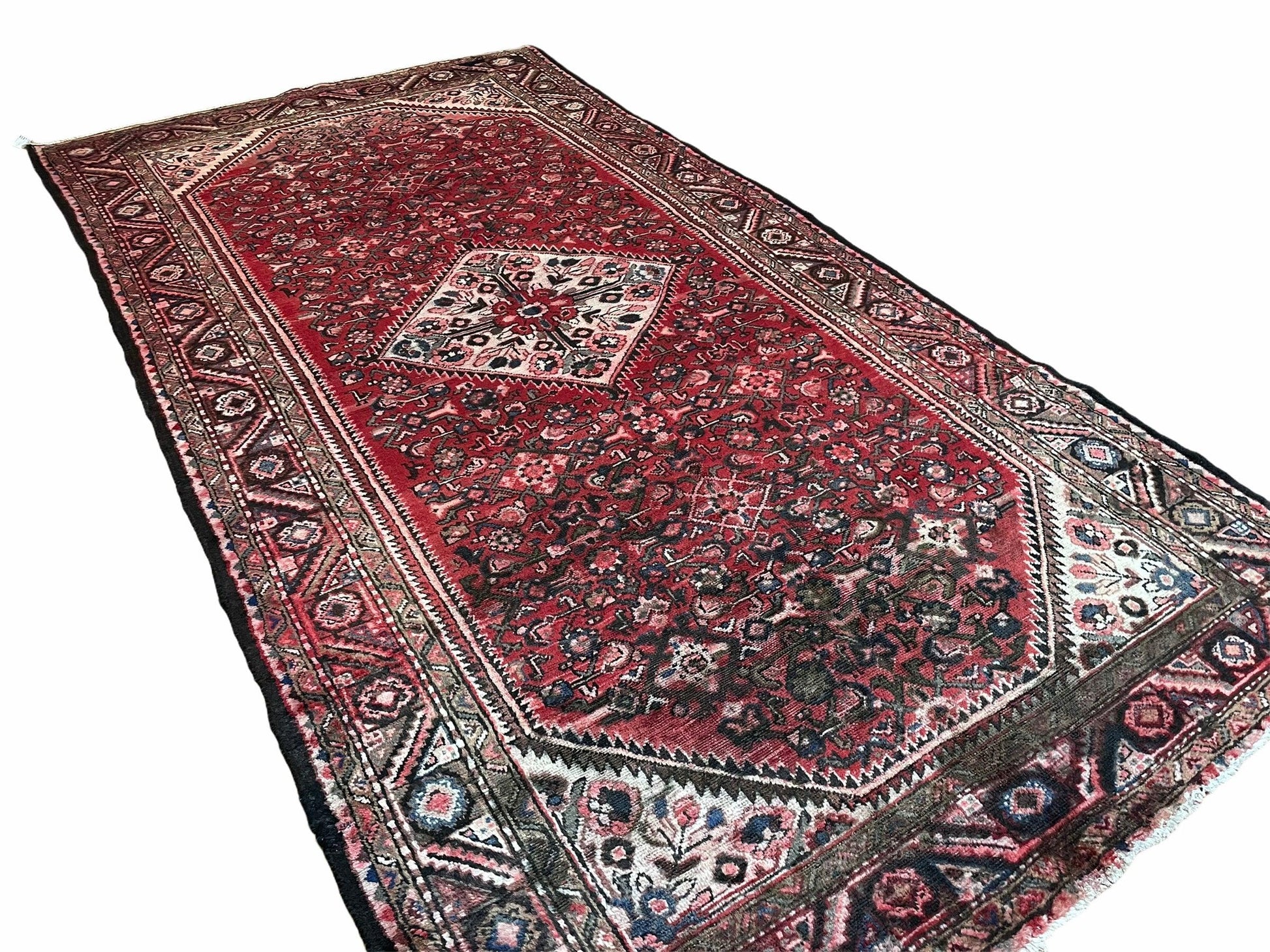 5.5 X 10 Antique Handmade Wool Tribal Gallery Rug All Over Red Runner Corridor - Nuvé