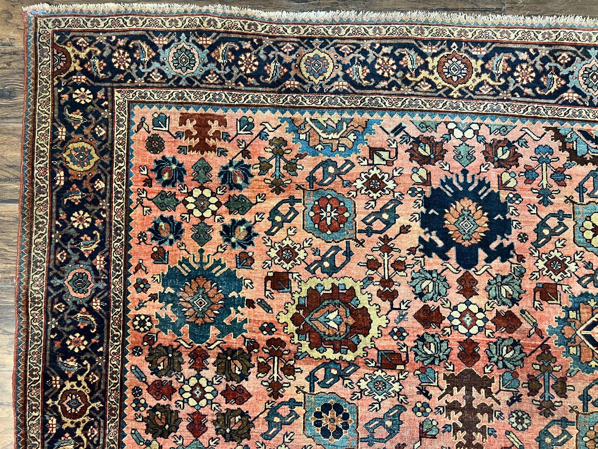 Rare Persian Sarouk Farahan Rug 9x15 – Antique Wool Carpet, Signed By Master Weaver - Nuvé