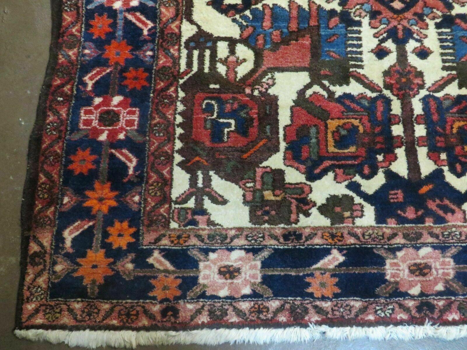 5.5' X 10.5' Antique Handmade Indian Floral Oriental Wool Rug Tribal Veg Dye Nice - Nuvé