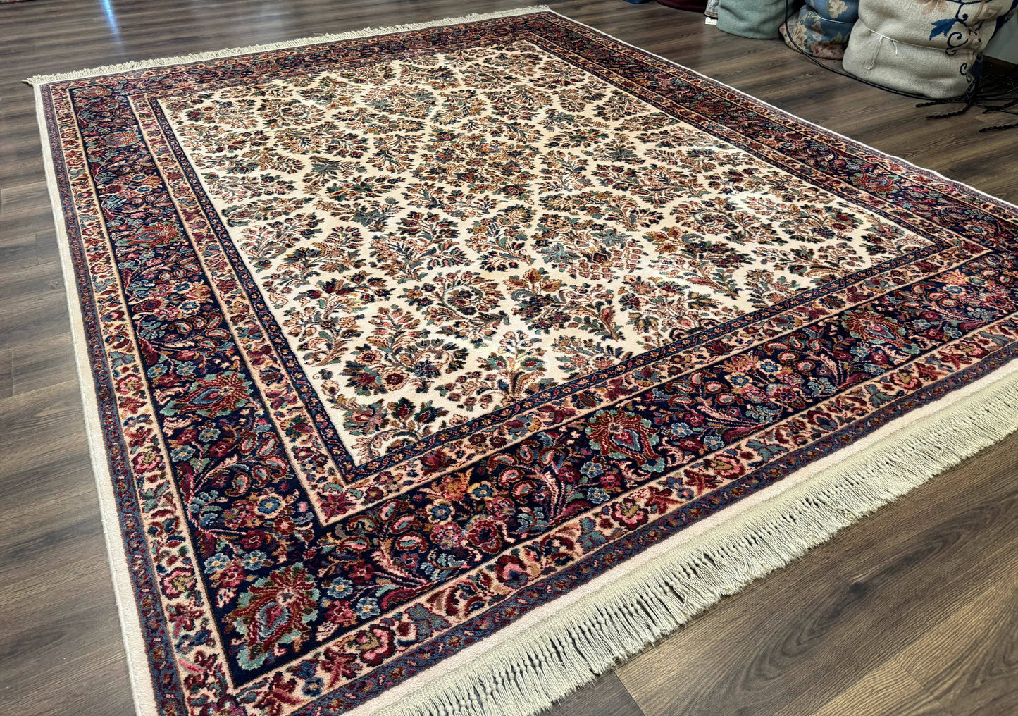 Karastan Rug 8.8 x 10.6 Ivory Sarouk #700/760, Wool Discontinued Original 700 Series - Nuvé