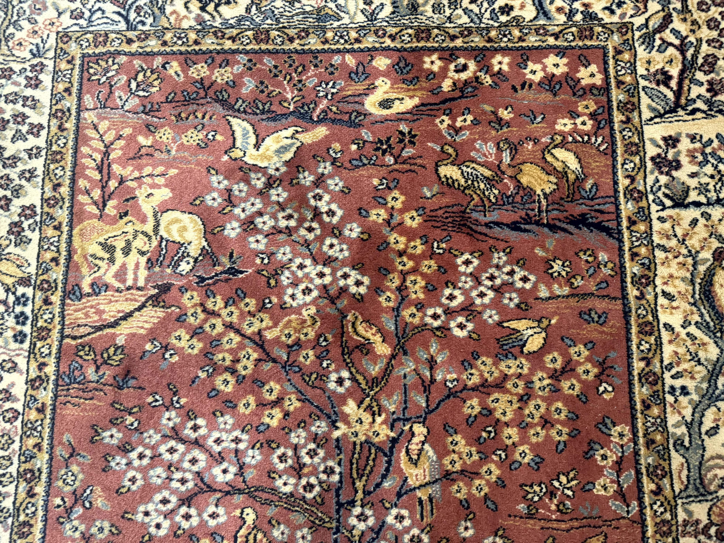 Persian Wool Rug 4x6, Tree of Life Animal Pictorials, Vintage, Power Loomed Ardakan Rug - Nuvé