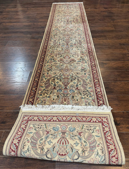 Pakistani Runner Rug 2.8 x 14, Pak Persian Hallway Rug, Cream Color - Nuvé