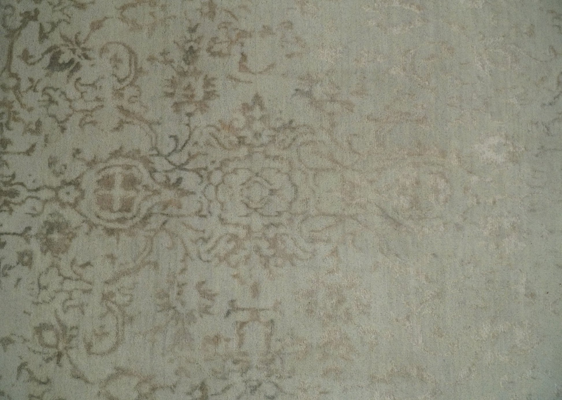 5x7 Fine Hand Knotted Beige and Brown Traditional Vintage Persian Style Antique Wool and Silk Rug | AGR50 - Nuvé