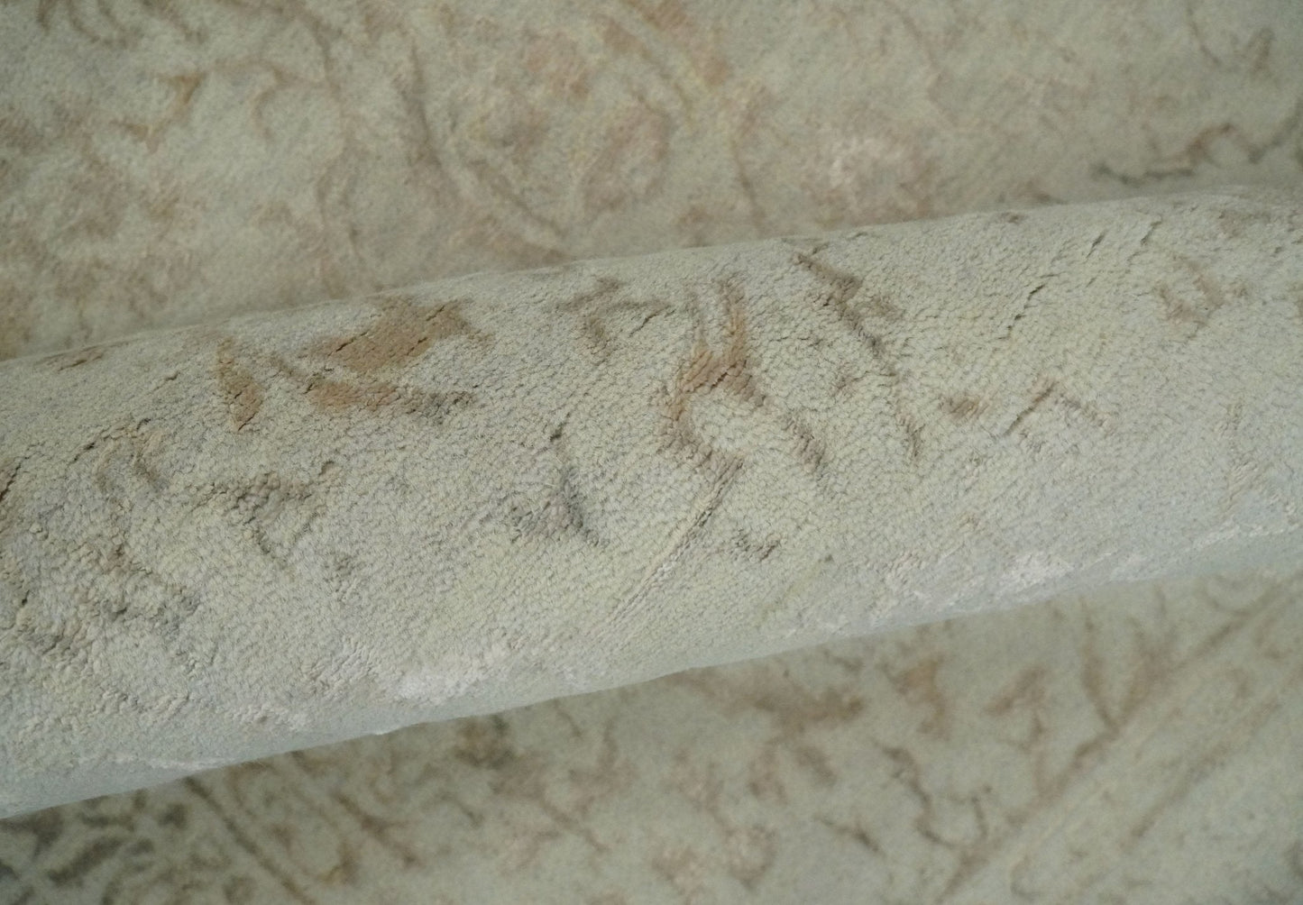 5x7 Fine Hand Knotted Beige and Brown Traditional Vintage Persian Style Antique Wool and Silk Rug | AGR50 - Nuvé