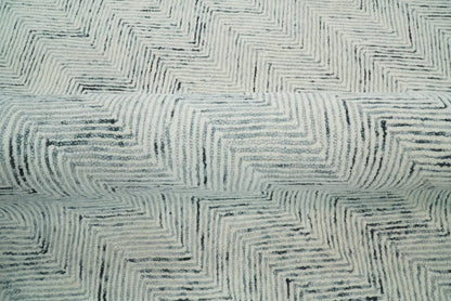 5x8 and 8x10 Hand Made Woolen Modern Blue and Ivory Area Rug | EVE001 - Nuvé