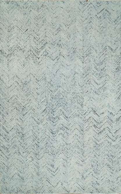 5x8 and 8x10 Hand Made Woolen Modern Blue and Ivory Area Rug | EVE001 - Nuvé