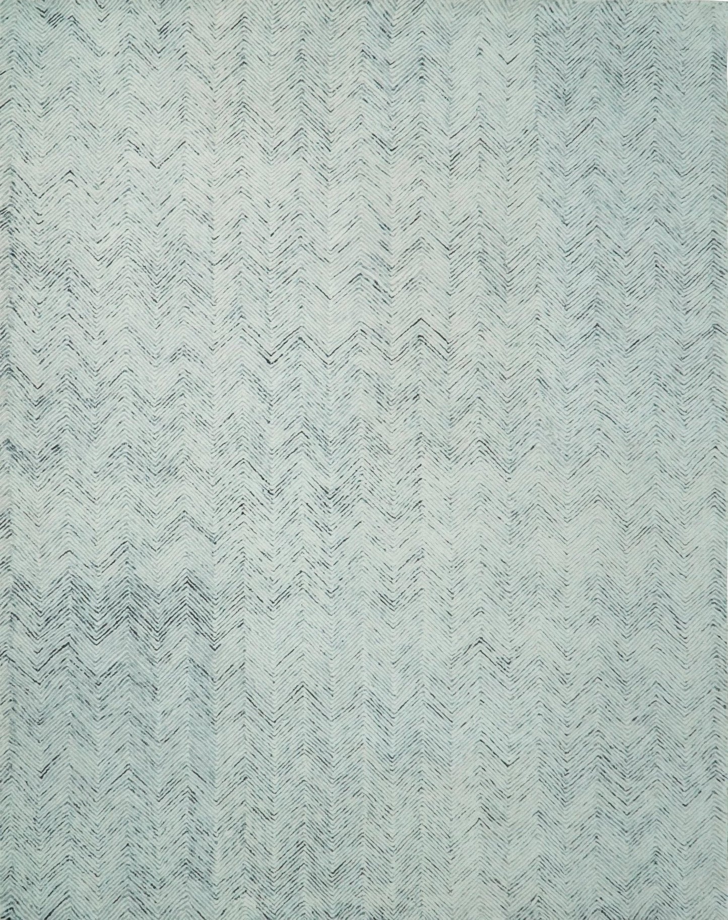 5x8 and 8x10 Hand Made Woolen Modern Blue and Ivory Area Rug | EVE001 - Nuvé