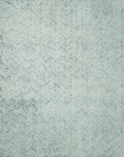 5x8 and 8x10 Hand Made Woolen Modern Blue and Ivory Area Rug | EVE001 - Nuvé