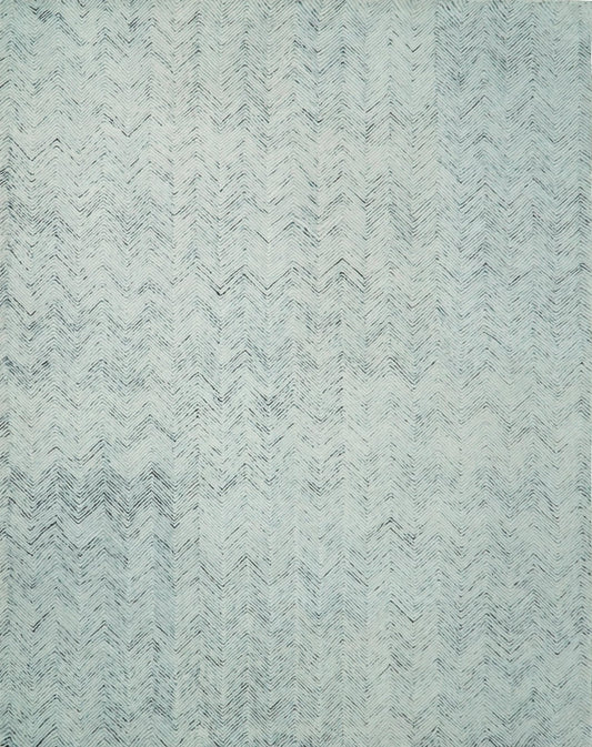 5x8 and 8x10 Hand Made Woolen Modern Blue and Ivory Area Rug | EVE001 - Nuvé