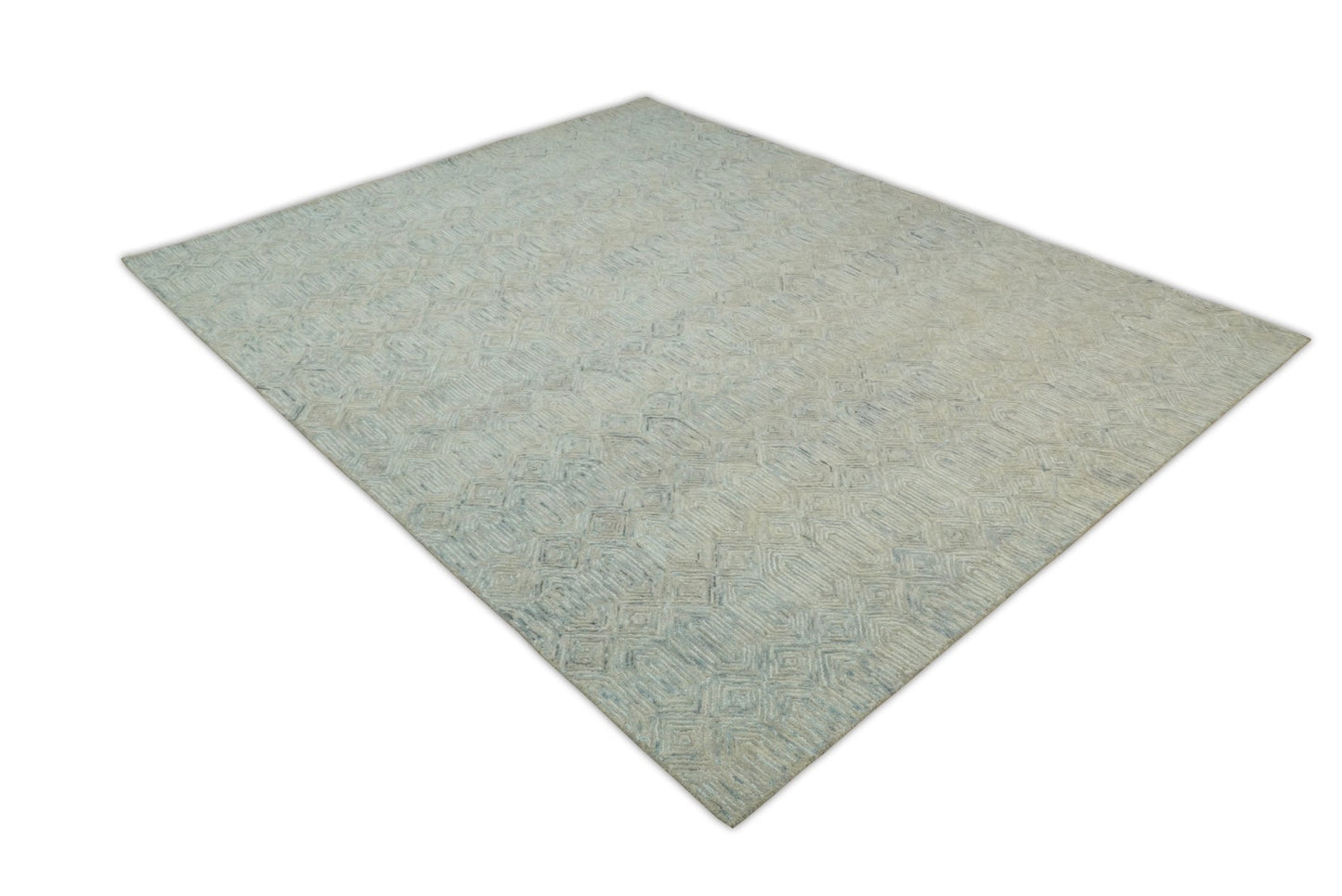 5x8 and 8x10 Hand Made Woolen Modern Camel and Blue Area Rug | EVE004 - Nuvé