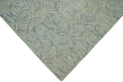 5x8 and 8x10 Hand Made Woolen Modern Camel and Blue Area Rug | EVE004 - Nuvé