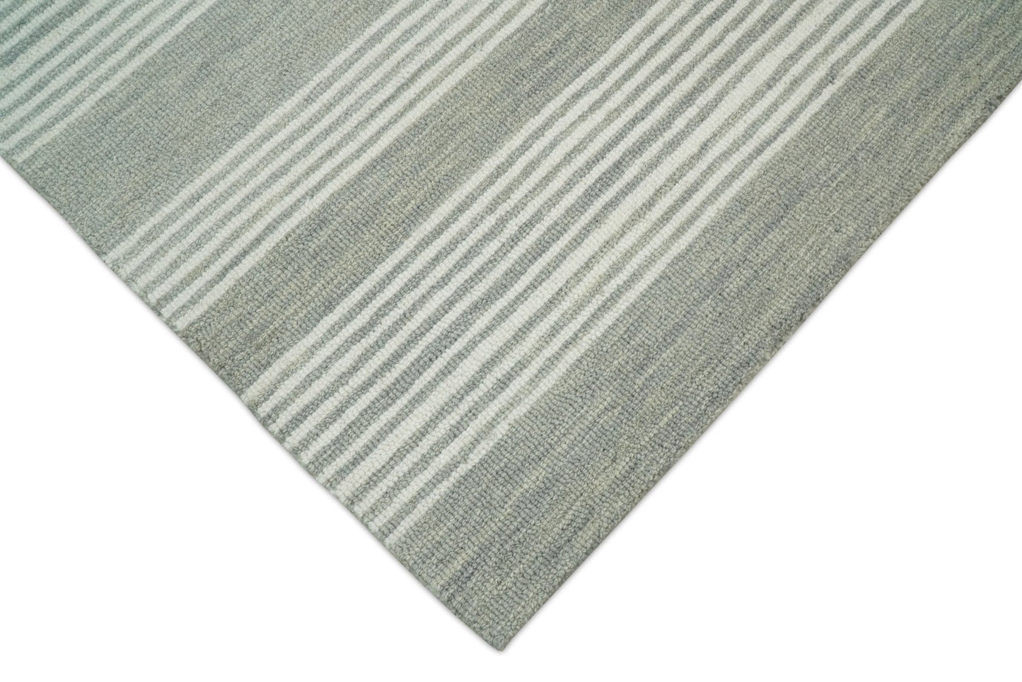 5x8 and 8x10 Hand Made Woolen Modern Grey and Ivory Area Rug | NAU001 - Nuvé