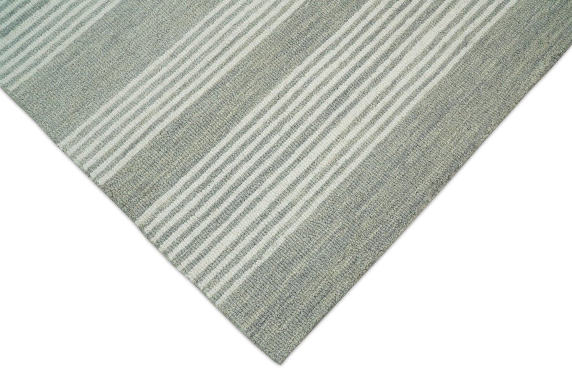 5x8 and 8x10 Hand Made Woolen Modern Grey and Ivory Area Rug | NAU001 - Nuvé