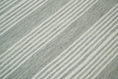 5x8 and 8x10 Hand Made Woolen Modern Grey and Ivory Area Rug | NAU001 - Nuvé