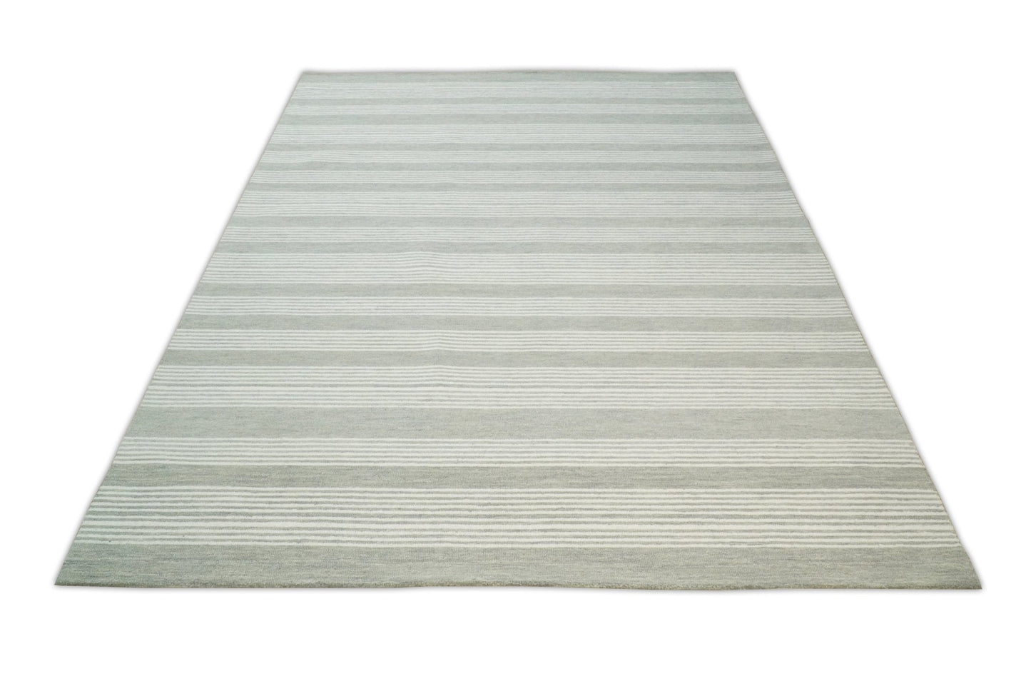 5x8 and 8x10 Hand Made Woolen Modern Grey and Ivory Area Rug | NAU001 - Nuvé
