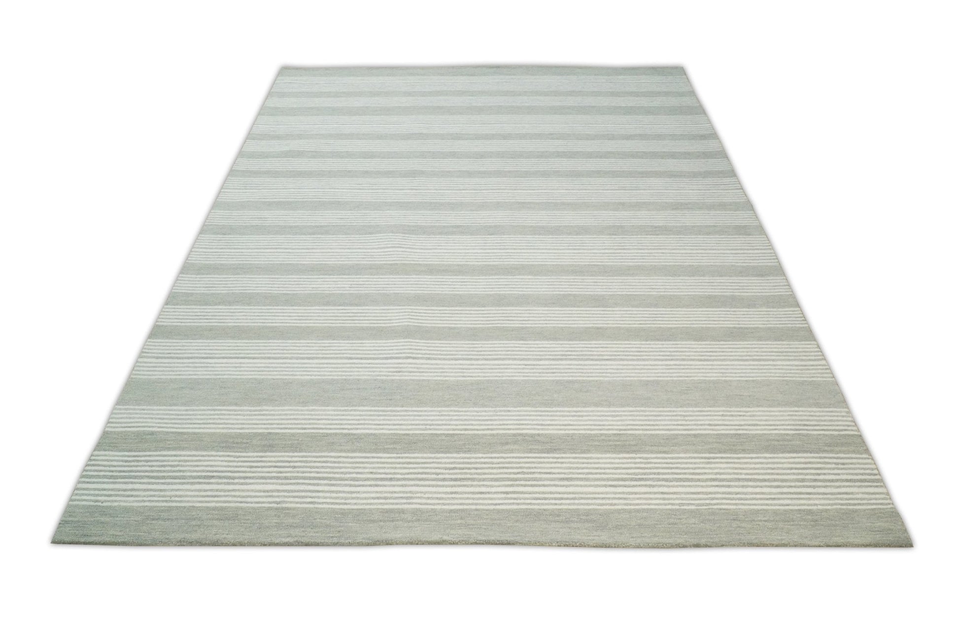 5x8 and 8x10 Hand Made Woolen Modern Grey and Ivory Area Rug | NAU001 - Nuvé