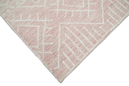 5x8 and 8x10 Hand Made Woolen Modern Pink Area Rug | AZT001 - Nuvé