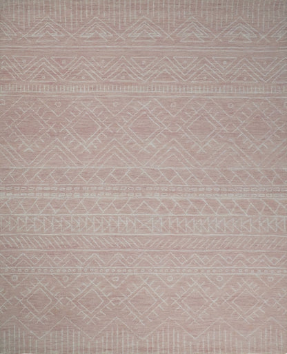 5x8 and 8x10 Hand Made Woolen Modern Pink Area Rug | AZT001