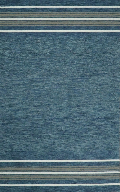 5x8 and 8x10 Hand Made Woolen Modern Solid Blue Area Rug | NAU004 - Nuvé