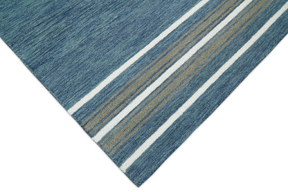 5x8 and 8x10 Hand Made Woolen Modern Solid Blue Area Rug | NAU004 - Nuvé