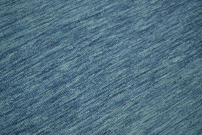 5x8 and 8x10 Hand Made Woolen Modern Solid Blue Area Rug | NAU004 - Nuvé