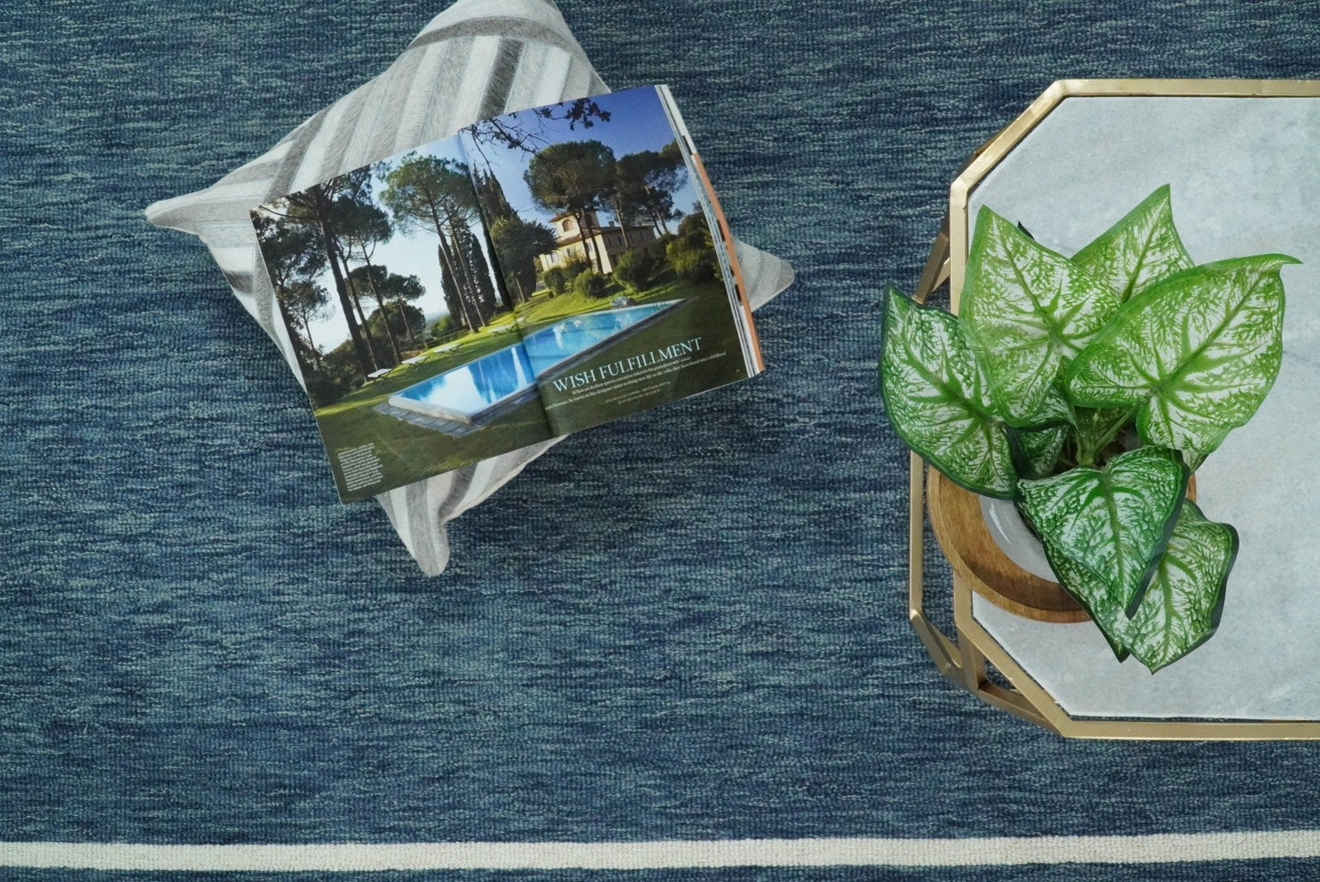 5x8 and 8x10 Hand Made Woolen Modern Solid Blue Area Rug | NAU004 - Nuvé