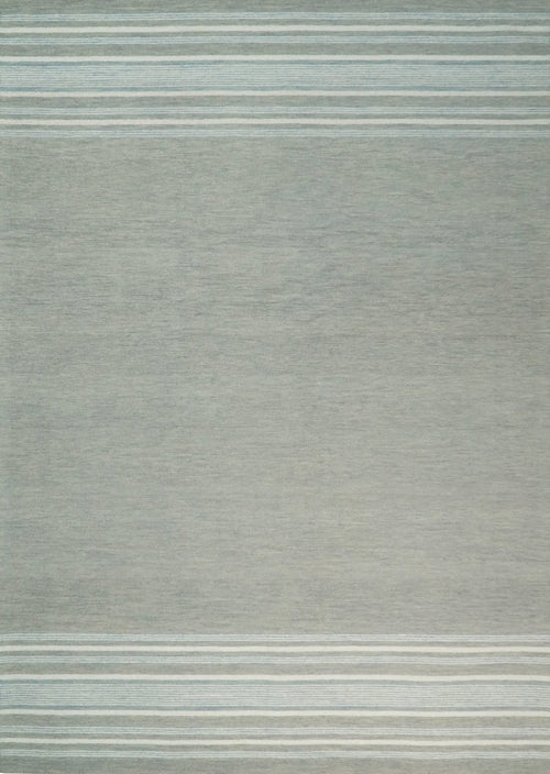 5x8 and 8x10 Hand Made Woolen Modern Stripes Ivory and Grey Area Rug | NAU003 - Nuvé