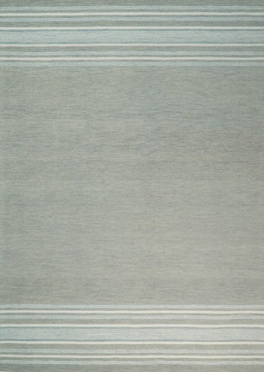 5x8 and 8x10 Hand Made Woolen Modern Stripes Ivory and Grey Area Rug | NAU003 - Nuvé