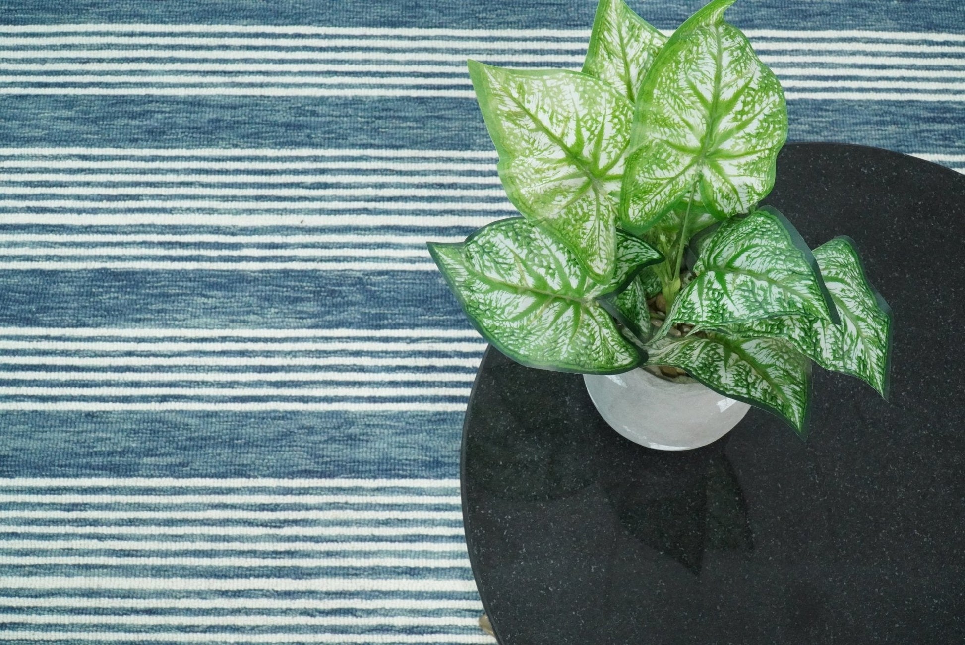 5x8 and 8x10 Hand Made Woolen Modern Stripes White and Blue Area Rug | NAU002 - Nuvé