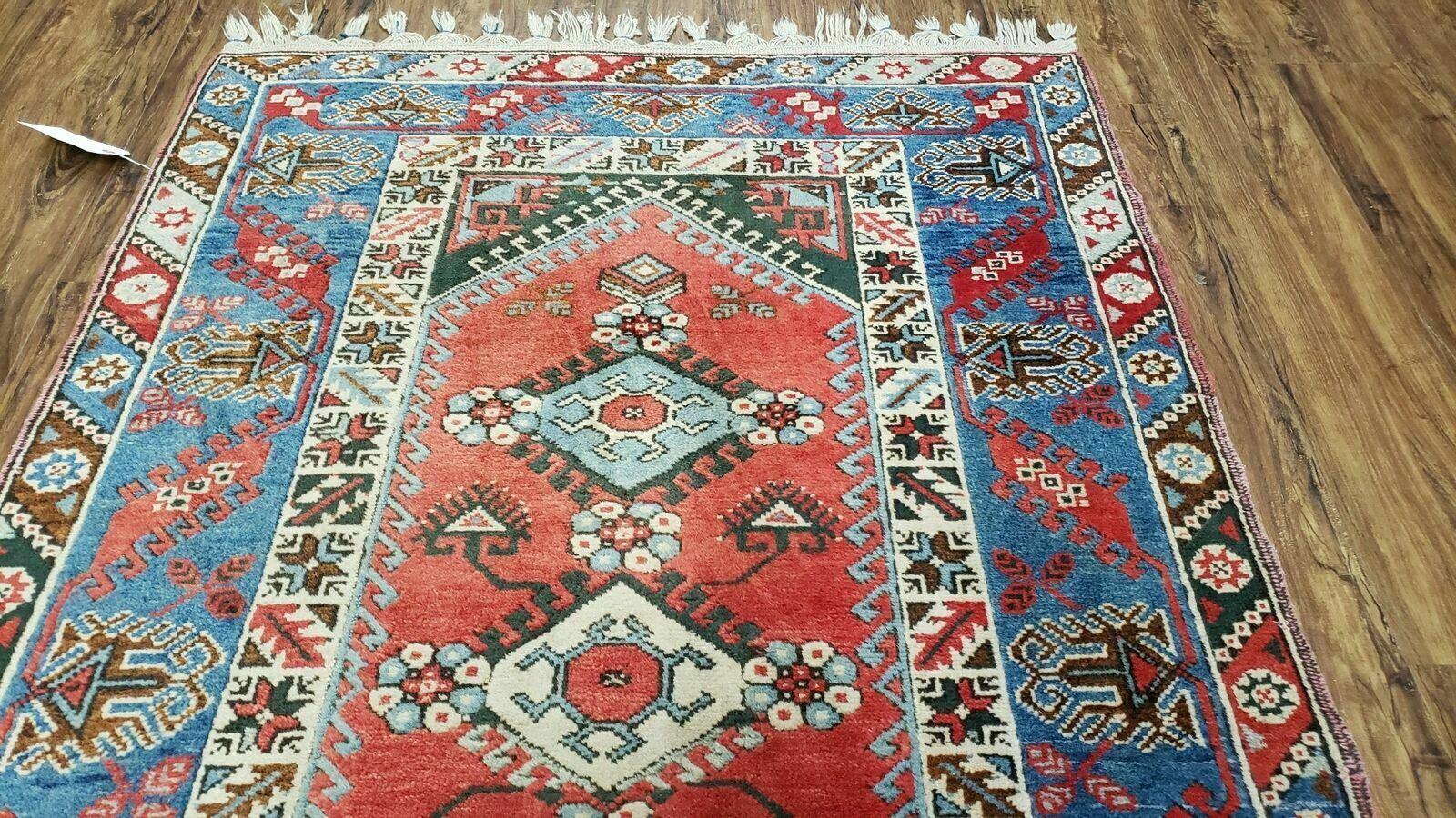 4' X 6' Handmade Turkish Super Kazak Shirvan Wool Rug Colorful - Nuvé