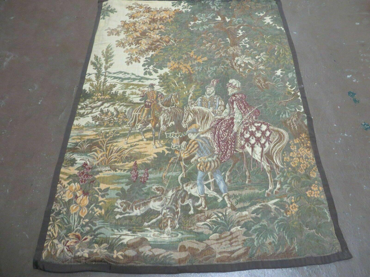 4' X 5' Vintage Tapestry Belgium Hand Loomed Victorian Nice 90f - Nuvé