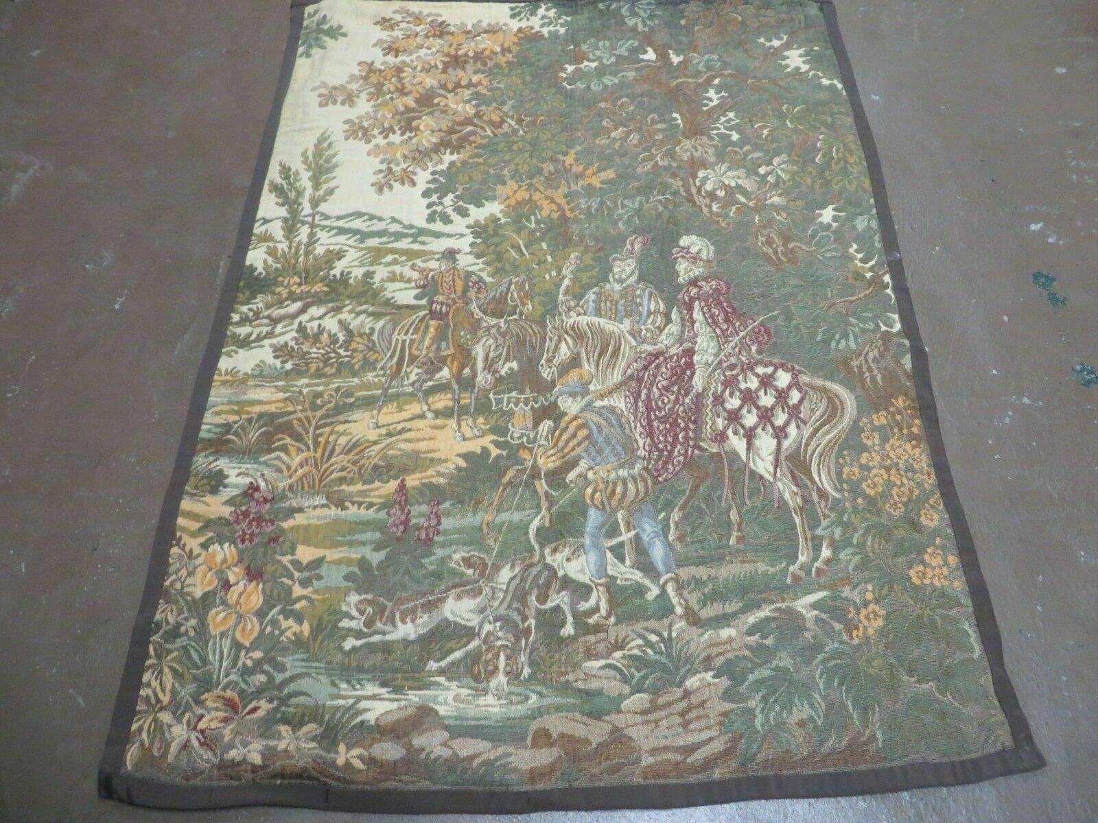 4' X 5' Vintage Tapestry Belgium Hand Loomed Victorian Nice 90f - Nuvé