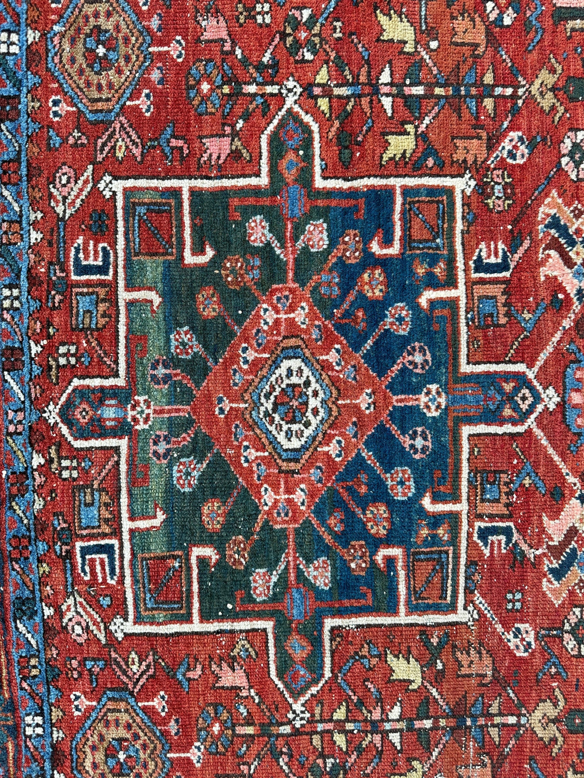 KARAJA Persian Antique Heriz Rug  4'9" x 6' - Nuvé