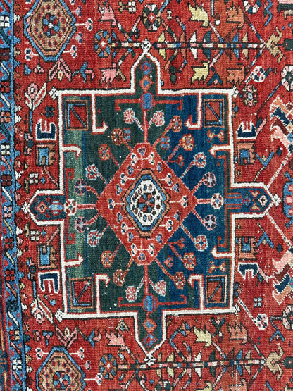 KARAJA Persian Antique Heriz Rug  4'9" x 6' - Nuvé