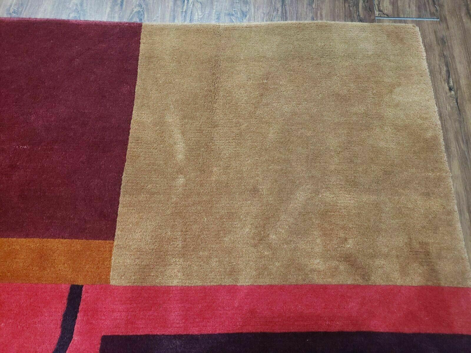8' X 10' Tibetan Nepal Art Deco Hand Knotted Wool Rug Modern Contemporary Nice - Nuvé