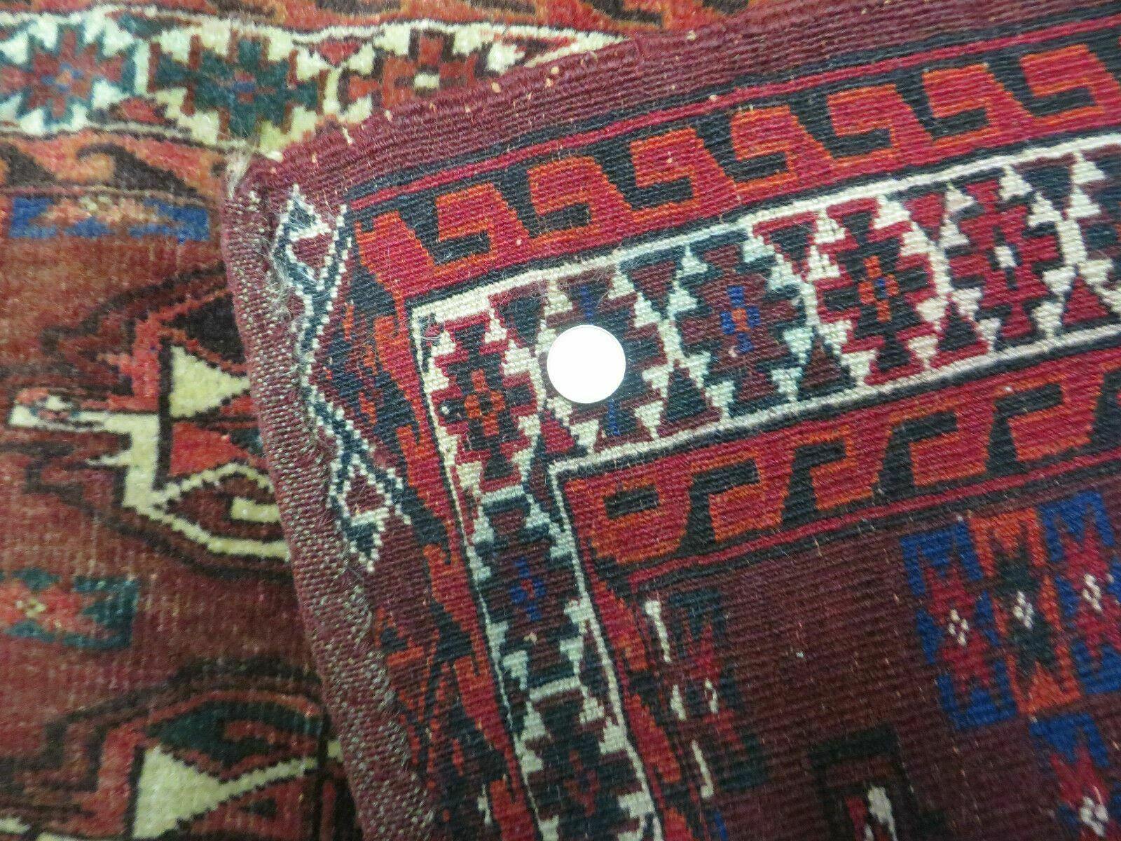 2.5' X 4' Antique Handmade Bokhara Turkoman Yamud Wool Rug Kilim Backing NICE - Nuvé