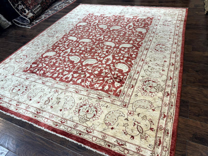Pakistani Chobi Rug 8x10, Red, Handmade - Nuvé