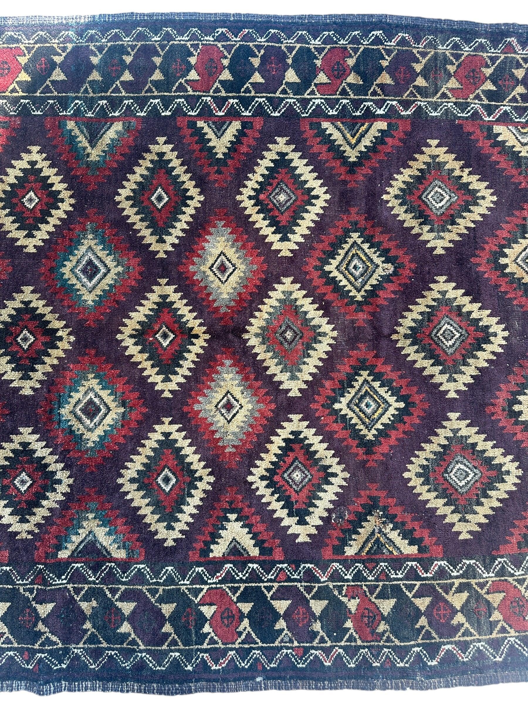 Antique 1900’s Tribal Baluch Wool Rug 4’5” x 8’6” - Nuvé