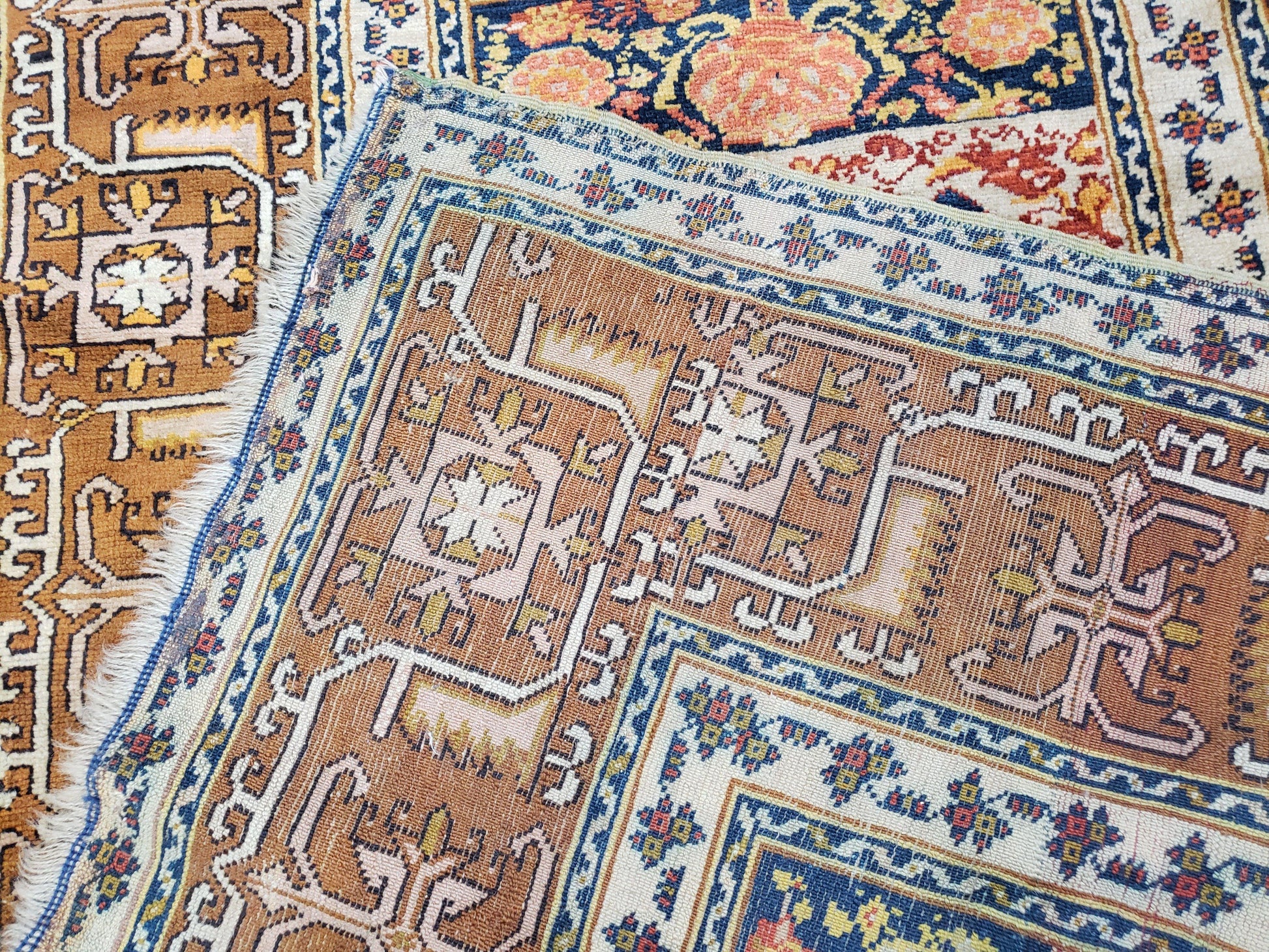 Antique Turkish Anatolian Ghiordes Prayer Rug, Twin Mihrabs, Rare Collectible Oriental Rug, Early 20th Century Prayer Rug, 3'9" x 5'2" - Nuvé