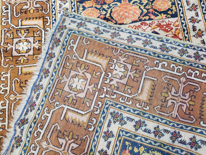 Antique Turkish Anatolian Ghiordes Prayer Rug, Twin Mihrabs, Rare Collectible Oriental Rug, Early 20th Century Prayer Rug, 3'9" x 5'2" - Nuvé