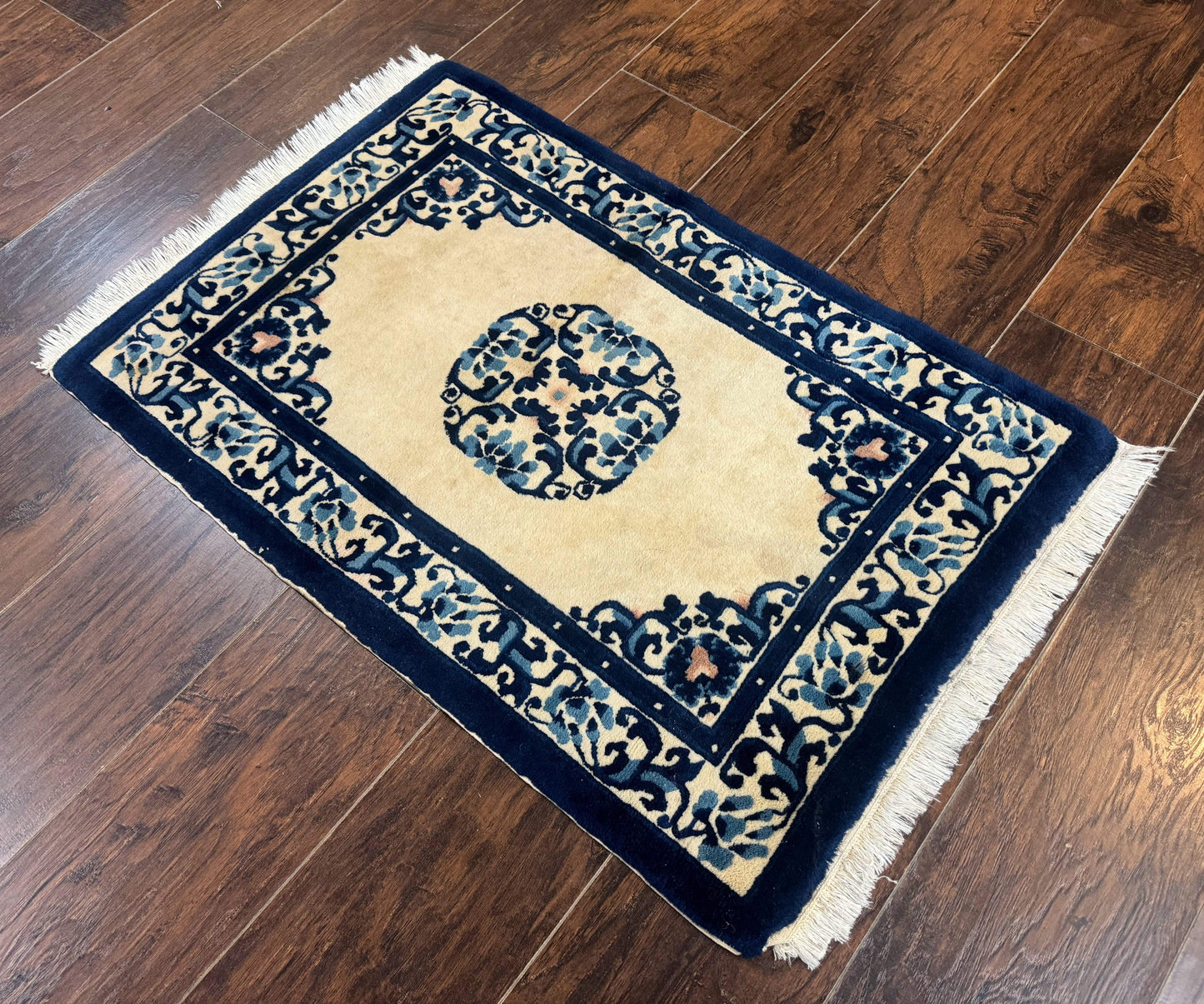 Chinese Peking Rug 2x3, Small Wool Chinese Carpet, Art Deco Rug - Nuvé