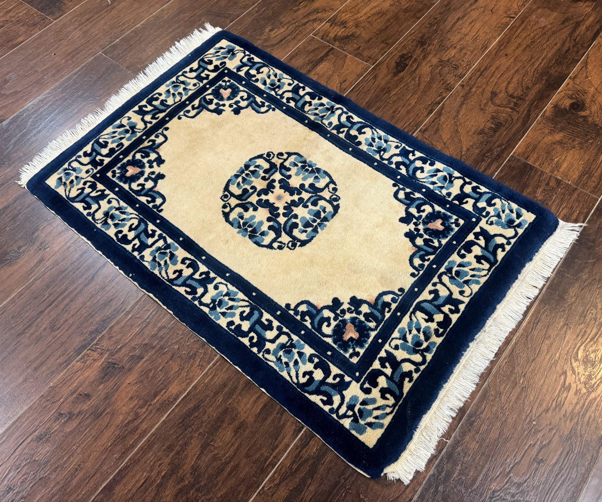 Chinese Peking Rug 2x3, Small Wool Chinese Carpet, Art Deco Rug - Nuvé